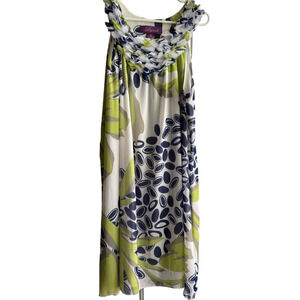 Argenti  floral Women's Dress size 12 cute motifs around neckline Vintage